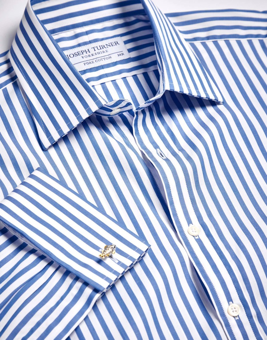 Clothing Joseph Turner | Blue Butcher Stripe Shirt — Sassydaysuits